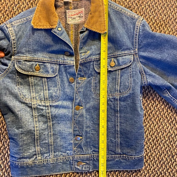 VINTAGE LEE STORM RIDER 80s WOOL BLANKET LINED DENIM JACKET SIZE MEDIUM - Picture 4 of 7